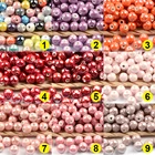 8mm 10mm Multicolor Round Ceramic Beads Porcelain Loose Beads For Jewelry Making DIY