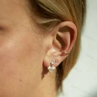 Gold Plated Earring Gemnel Bohemian Handmade S925 Gold Plated Stud Opal Pearl Drop Earring