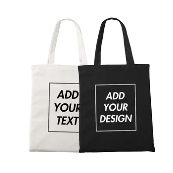 cheapest eco reusable shopping bags packaging custom print black white small zip organic cotton produce bags with handles