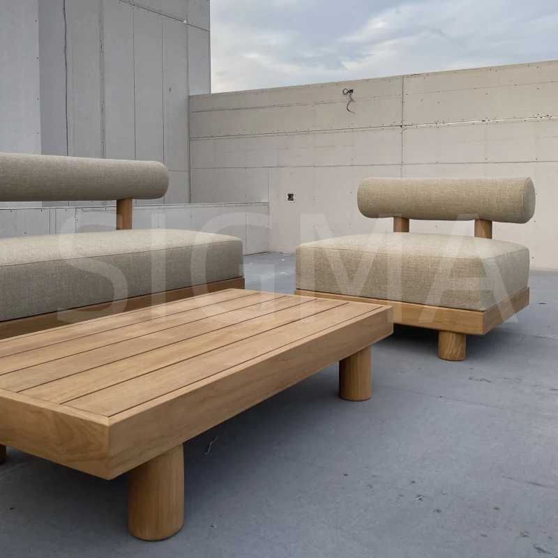 Customized design Outdoor teak furniture garden sofas outdoor teak wood table Swivel lounge chair