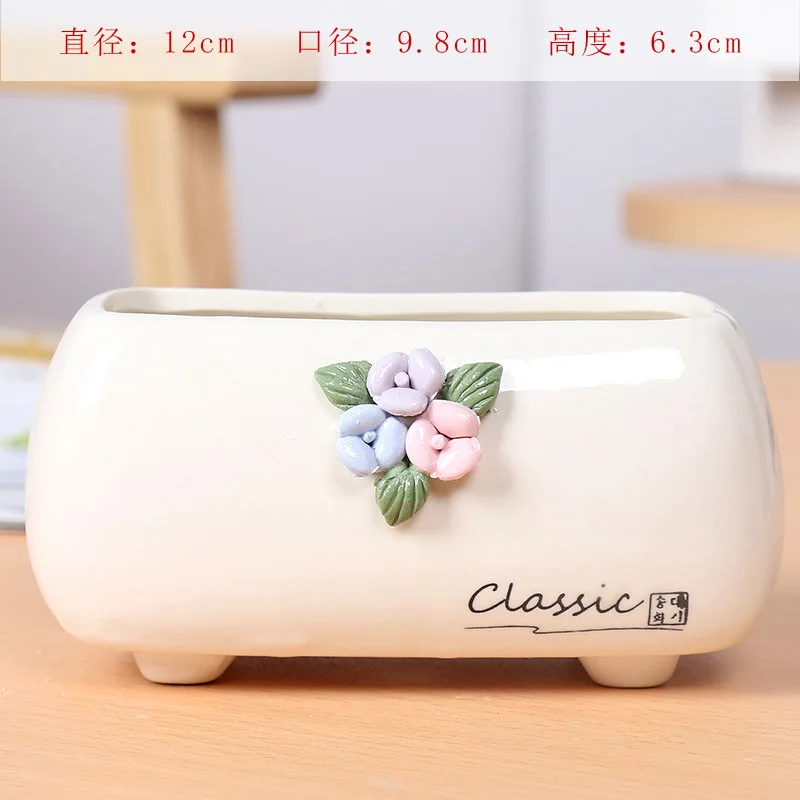 European Style Ceramic Flowerpot Indoor Balcony Garden Decoration