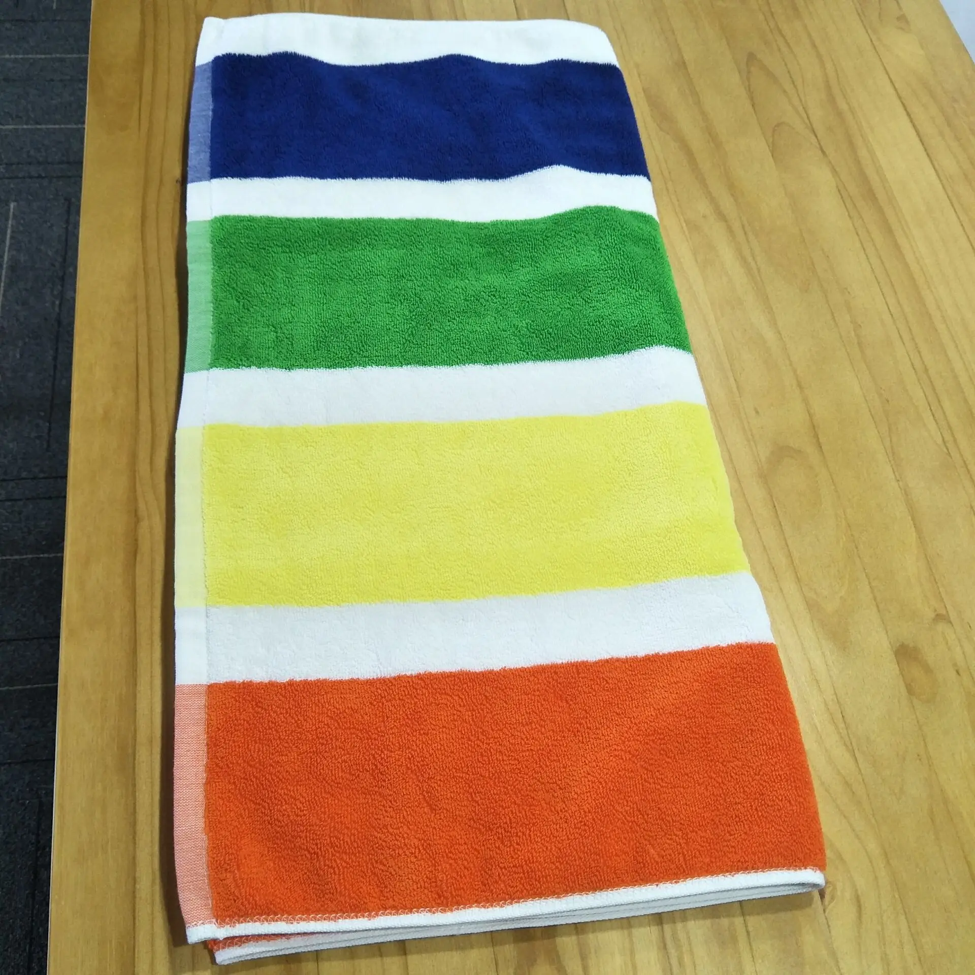 oversized cotton beach bath towel sand free recycle striped customized beach towel