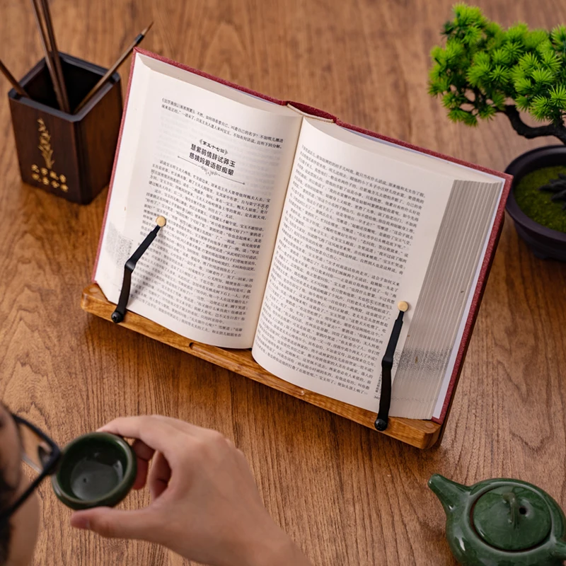 Details about   Rosewood Book Stand Document Holder Reading Rack Adjustable Folding Desk 