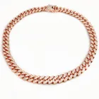 Necklace Wholesale Diamond Cuban Link Chain Bling Necklace Gold Plated Iced Out Miami Women Jewelry Necklace
