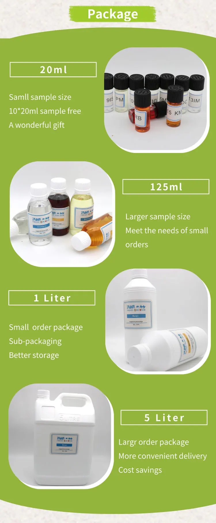 125 ml/500 ml/1L/2L/5L geconcentreerde zelfgemaakte smaakstoffen van Xi'an Taima Cas 58543-16-1 Ideaal 4