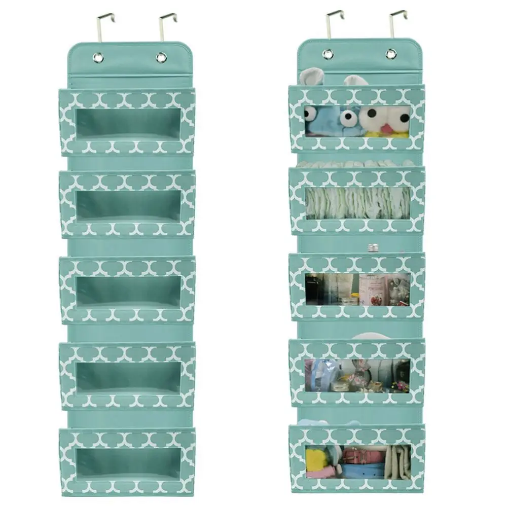 Multifunction 5 Layers Door Hanging Bag Storage Organiser with Clear Window for Towels Socks