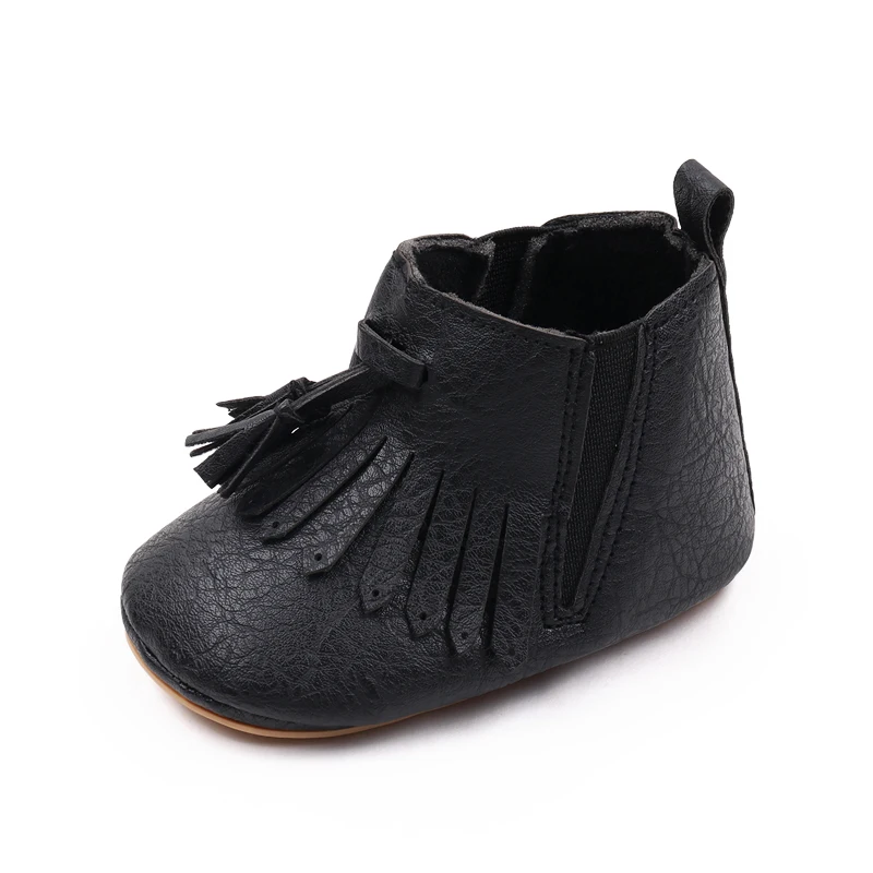 Baby Walking Shoes 0-1 Year Old Girls Soft Soles Soft PU Leather Tassel Infants Boots supplier