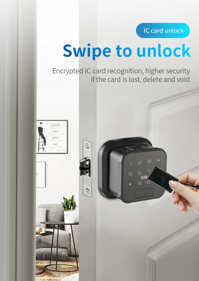QLEUNG S603 Smart Lock with 300 Fingerprint Capacity 35-55mm Door Thickness and 2-Year Warranty
