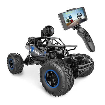 2.4Ghz 1/16 4WD Remote Control Car with FPV HD Camera & Dual Control RC Mode Speed Vehicle for Children , Adult-Black