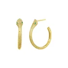 Gold Charm Earring Gemnel Classic Copper Jewelry Gold Plating Charm Brass Snake Hook Hoop Earring