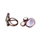 Gemstone Gold Jewelry New Style Freedom Shape Gemstone Crystal Gold Ring Brass Meterial Women Party Jewelry Accessory