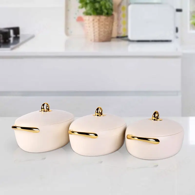 Custom Logo Luxury Stainless Steel food warmer Oval Food Warmer Set 2L 2.5L 3L food warmer sets of 3