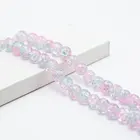 Round Beads Round 10mm Pink And Blue Crackle Round Glass Beads For DIY Jewelry Making