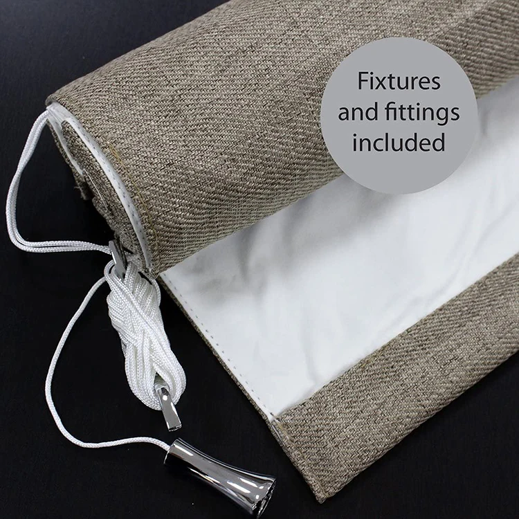 Temperature Control Manual Window Shades Adjustable Fabric Roman Blinds