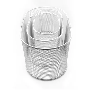 Wholesale Cosmetic Supermarket Shopping Basket Wire Mesh Basket with Handle