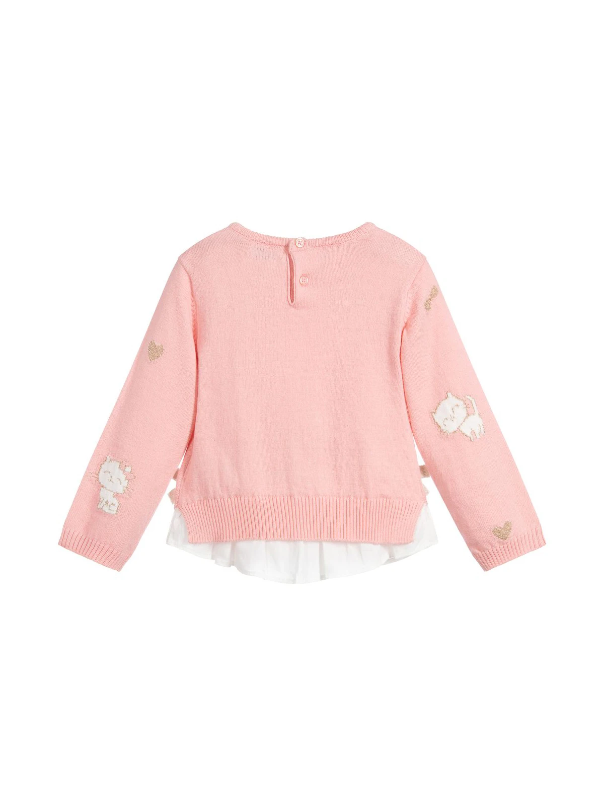 Pink new born baby clothes knitted long sleeve pullover girls sweater