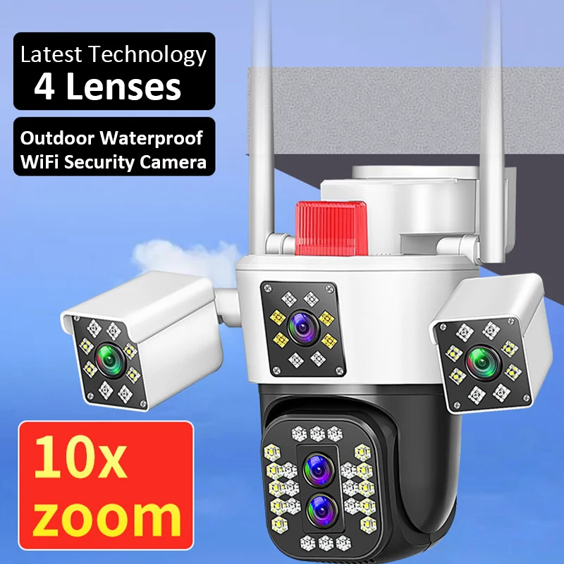 New Technology8MPFour-Lens Human Body Tracking10Double Zoom Surveillance Camera Wireless Monitoring Color Night Vision Two-Way Audio