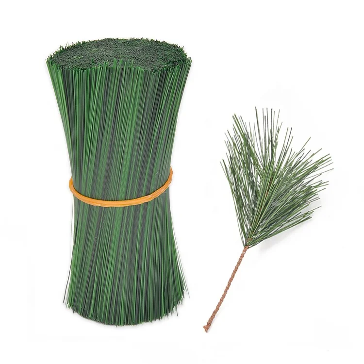 fake pine needle round shape section long pine needles pvc