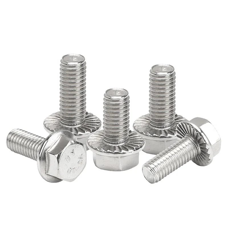 304 Stainless Steel External Hexagonal Machine Thread Flange Bolt with Pad Hexagonal Head Machine Bolts supplier