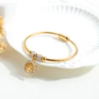 Bangle New Hot Selling Diamond Studded Life Tree Titanium Steel Round Bead Magnet Bracelet Bangle