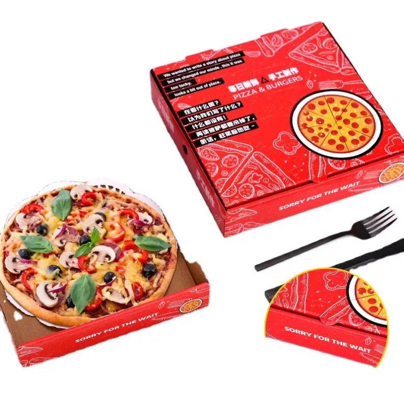 Package pizza box laminated table pizza corrugated big hut round box customised pizza box coloured