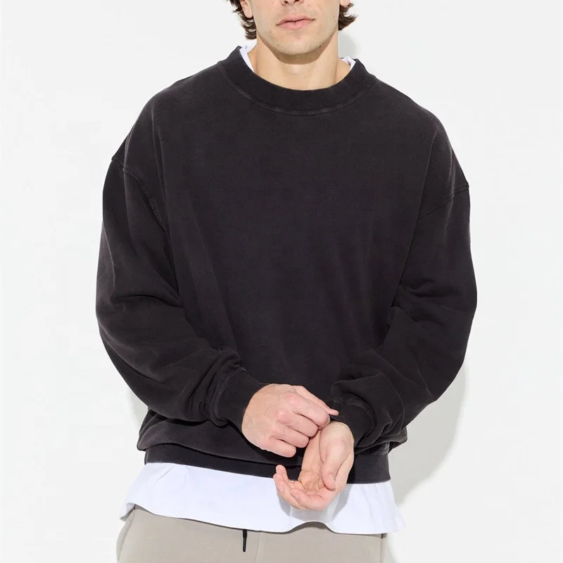 Wholesale Custom Fade Black Sweatshirt 