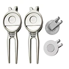 Personalized Sublimation Luxury Blank Magnetic Logo Hat Cap Clip Golf Divot Repair Tool Custom Metal Golf Ball Marker