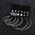 Rhinestone Earrings Hoop 2021 Korean Pearl Rhinestone Jewelry Stud Earrings Bow Love Exaggerated Hoop Earrings