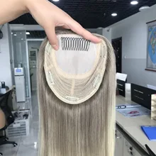 100% European human hair toppers 613# blonde 6*7'' balayage color women topper for white women