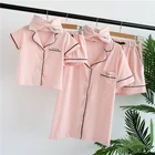 Family Designer Pajamas Wholesale Mommy And Me Sleepwear Short Sleeve T-Shirt Family Parent-Child Outfit Pajamas