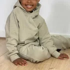 Kids Hoodies Set 2pcs Winter Fall Solid Custom Label 2pcs Hoodie+jogger Pants Kids Baby Boys Outfits Clothing Sets