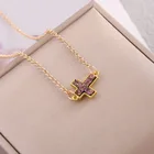 Fashion Multicolor Necklace Necklace Fashion Trend Gothic Jewelry Multicolor Cross Simple Necklace