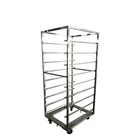 Steel Cart Stainless Steel 9 Layer Rack Restaurant Utility 304 Stainless Steel Bakeware Cart Trolley