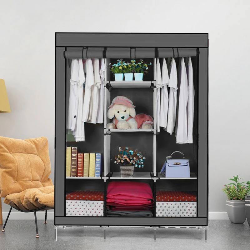 Simple Metal Steel Clothes Storage Rack Living Room Organizer for Closet and Bedroom Furniture