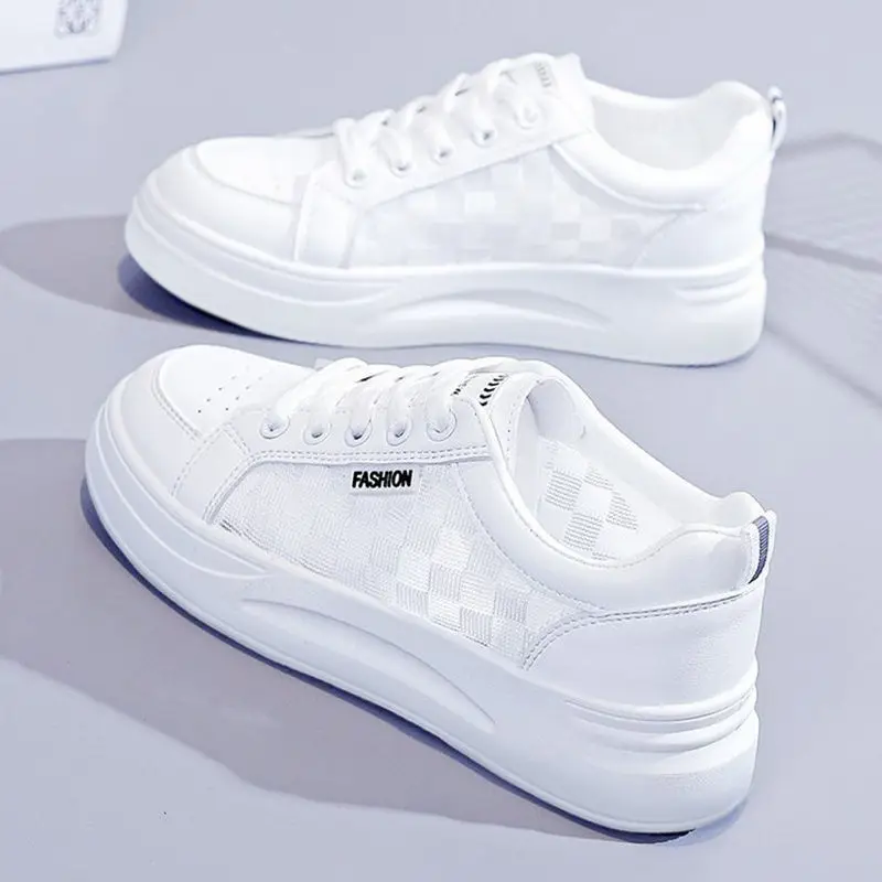 10%Discount Fashion mesh white shoes women's low-top sneakers women's summer new casual breathable shoes