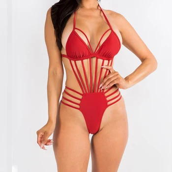 Low Moq Custom Design Cutout Swimsuit One Piece Women Bikini One Piece