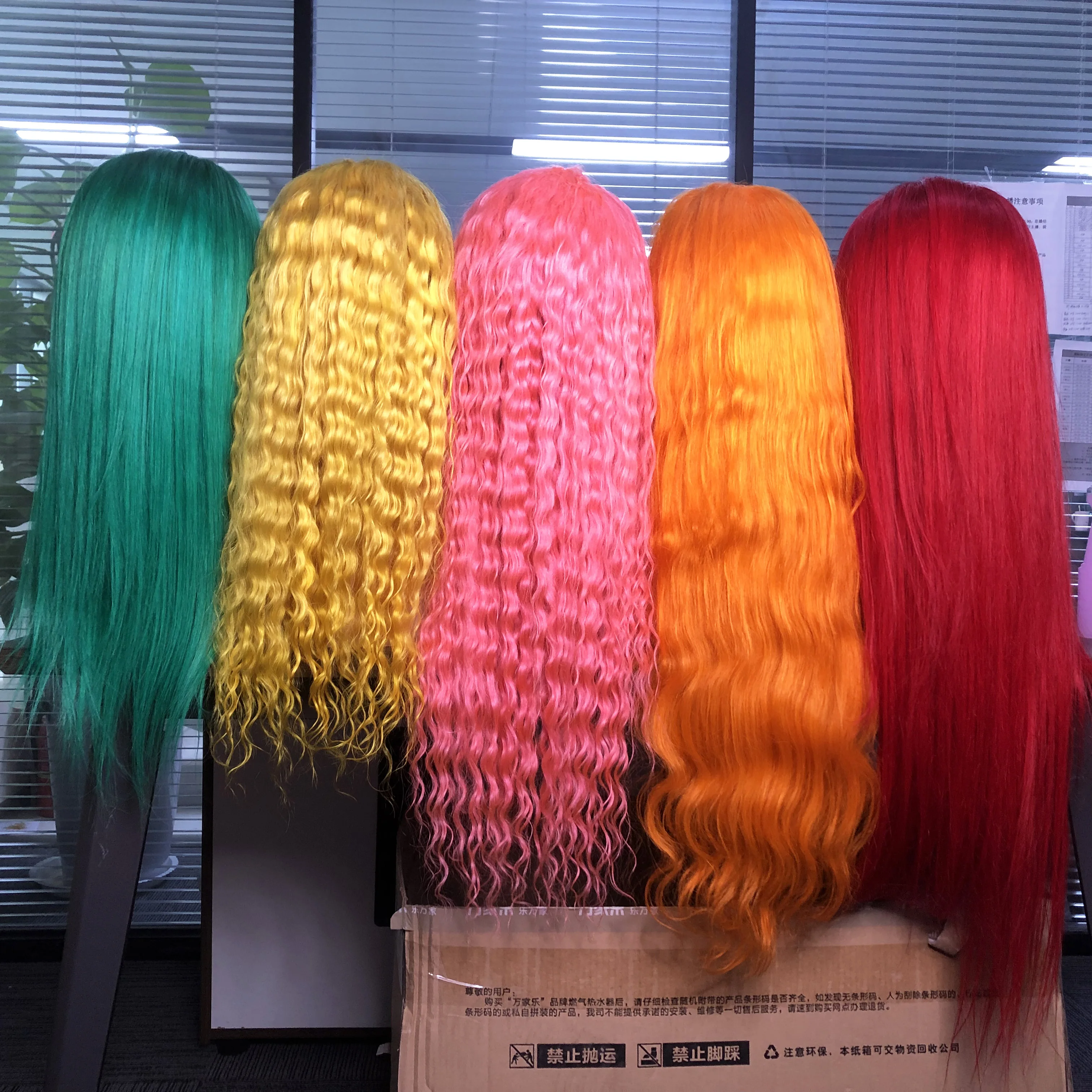 Multi Color Wigs Human Hair Hd Lace Hight Density Front Different Rainbow Colored Straight Lace Front Wig Vendor for Black Women