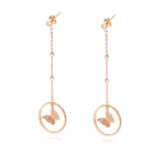 Drop Earring Drop Earring Fashion Jewelry Butterfly Dangle Drop Stainless Steel Earring