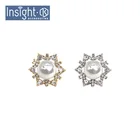 Button Zinc Alloy Wholesale Garment Accessories Flower Pearl Button Custom Rhinestone Button For Clothing