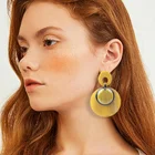 Resin Earring European And American Fashion Trend Geometric Round Resin Big Earring Personality Cat Eye Accessories