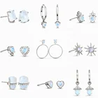 Silver Milliedition 18k Plating Fashionable Sterling Crystal Earrings Silver Jewelry Set Moonstone Hoop S925 Stud Earring