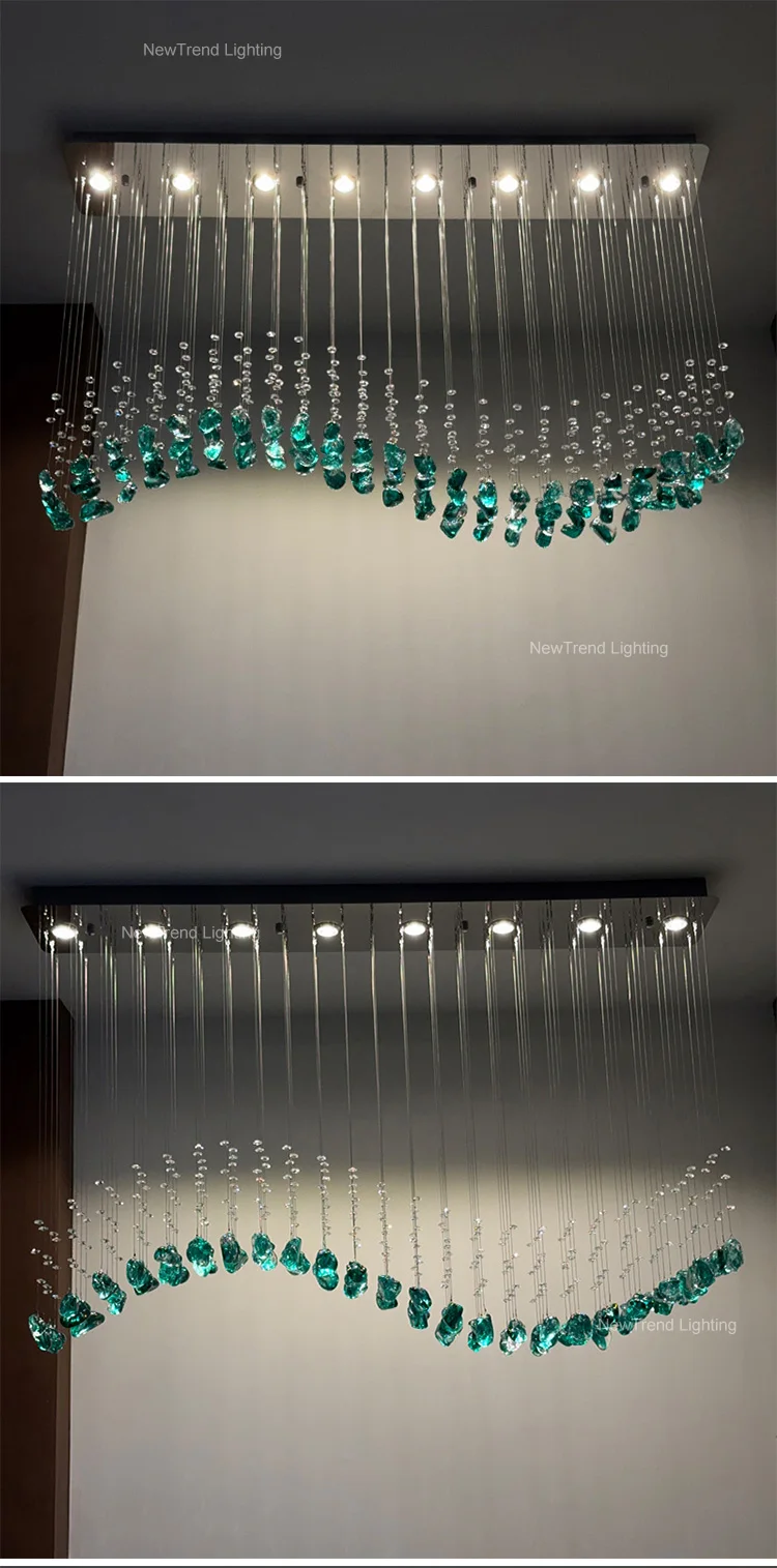 CPL-386 Custom Indoor Decoration Hall Ballroom Hotel Staircase Living Dining Room LED Glass Chandelier Pendant Light manufacture