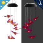 Butterfly Butterfly Solar Waterproof Purple Yellow Butterfly Wind Bell Light Garden Light
