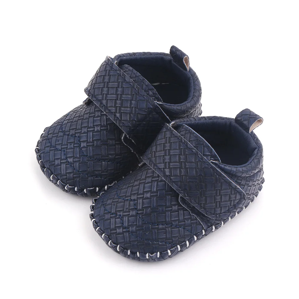 Baby Shoes for Boys Pure Color PU Leather Infants Simple Casual Soft Sole Non-slip Toddler Shoes factory