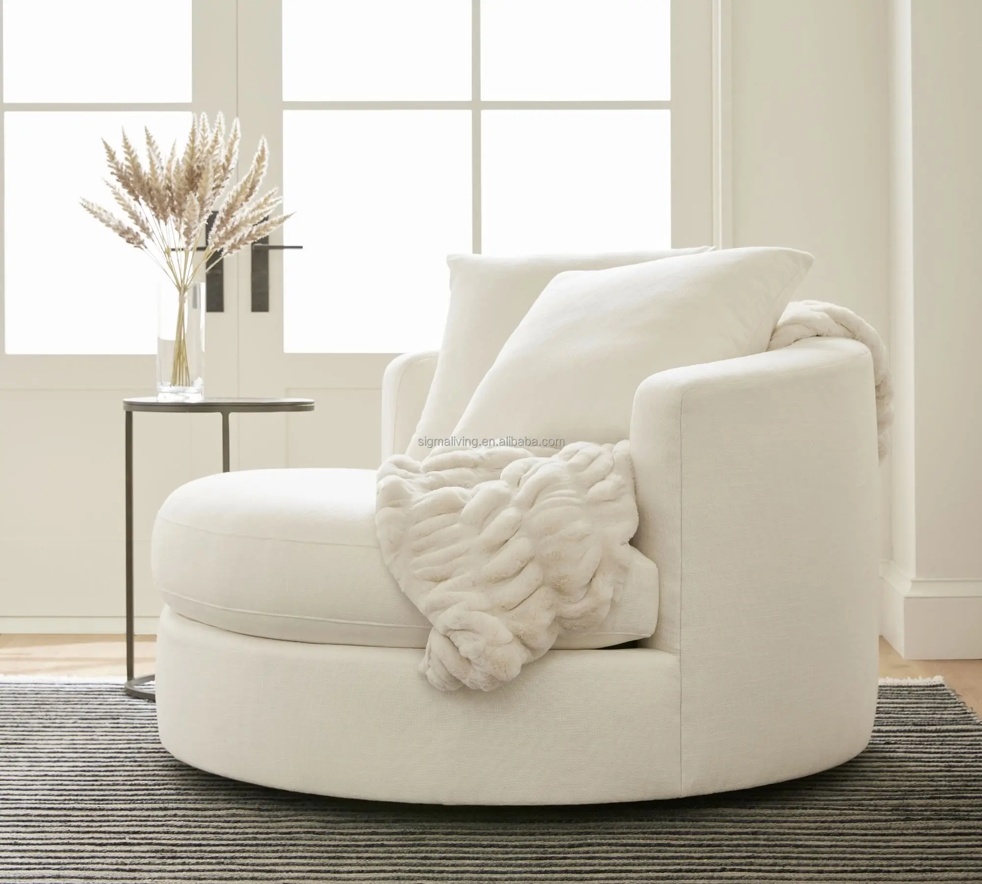 sofa set living room black chair indoor furniture upholstered swivel armchair
