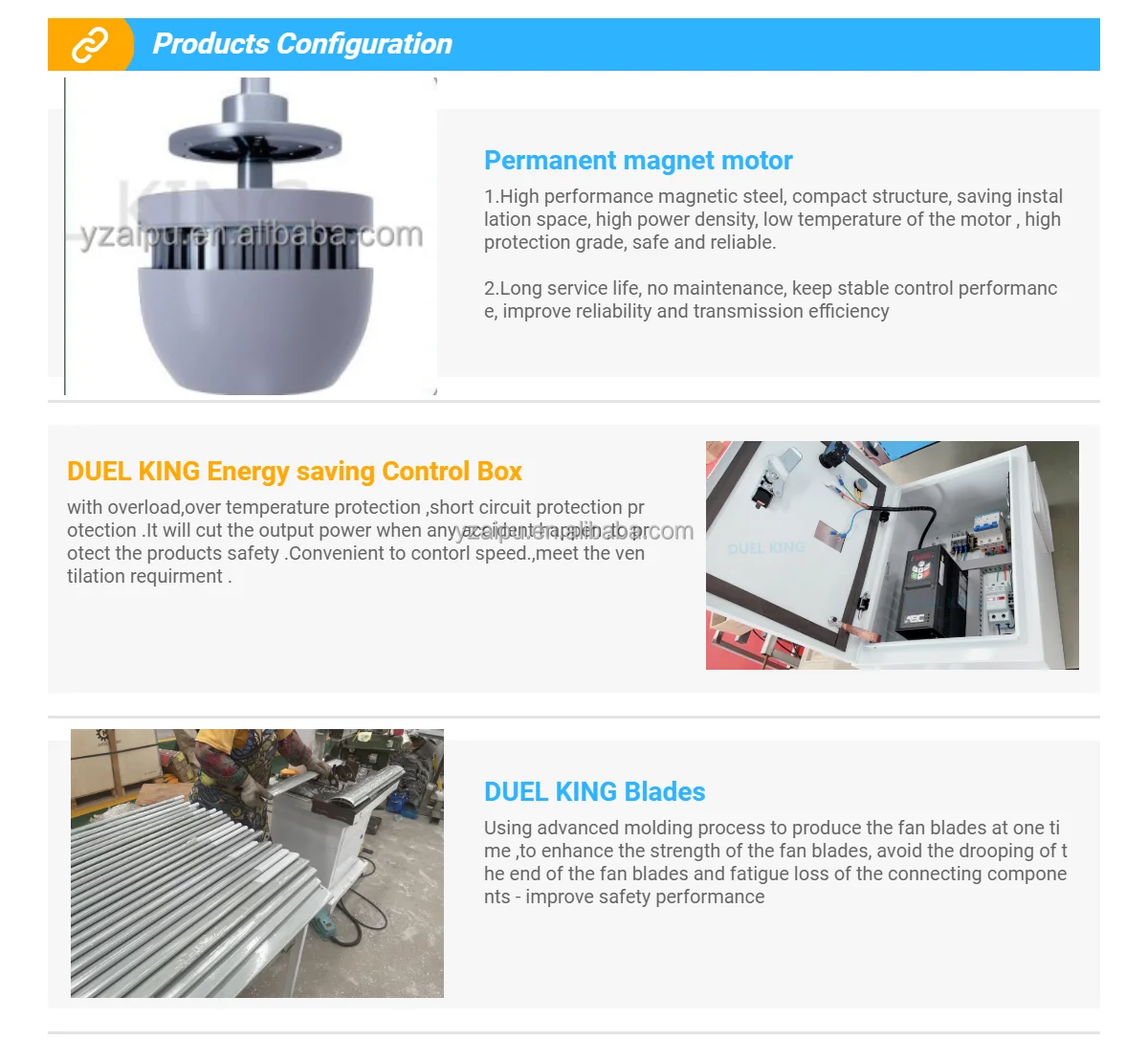 Speed Gym Ventilation Fan, 8FT, HVLS, 2500mm, Ceiling - detail 14