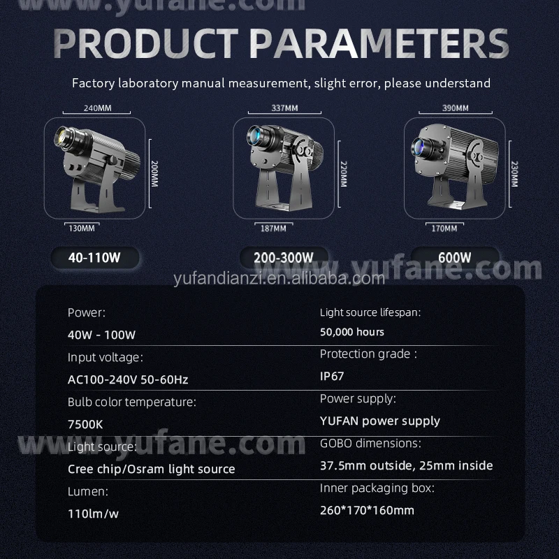 Yufan Four Figure Static Switch Advertising Projector Light