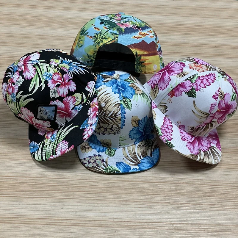 Buy Blank Floral Brim Snapback Cap 