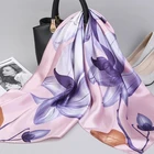 Scarf Spring Kerchief Print Hijab Female Square Shawls And Wraps Satin Large Silk Scarf