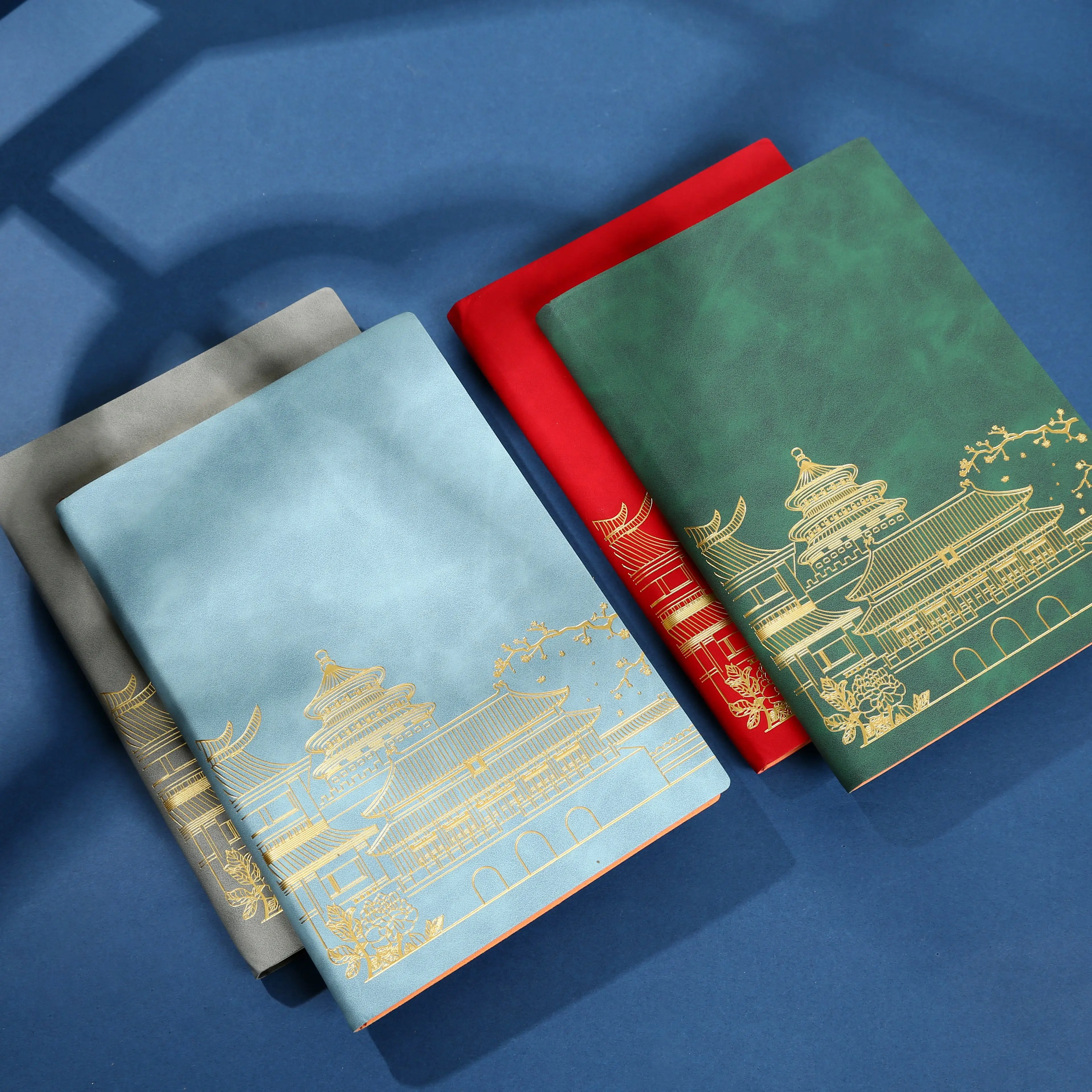 product chinese style pu leather notebook gold foil embossed for business office meeting daily journaling premium giftable stationery-6